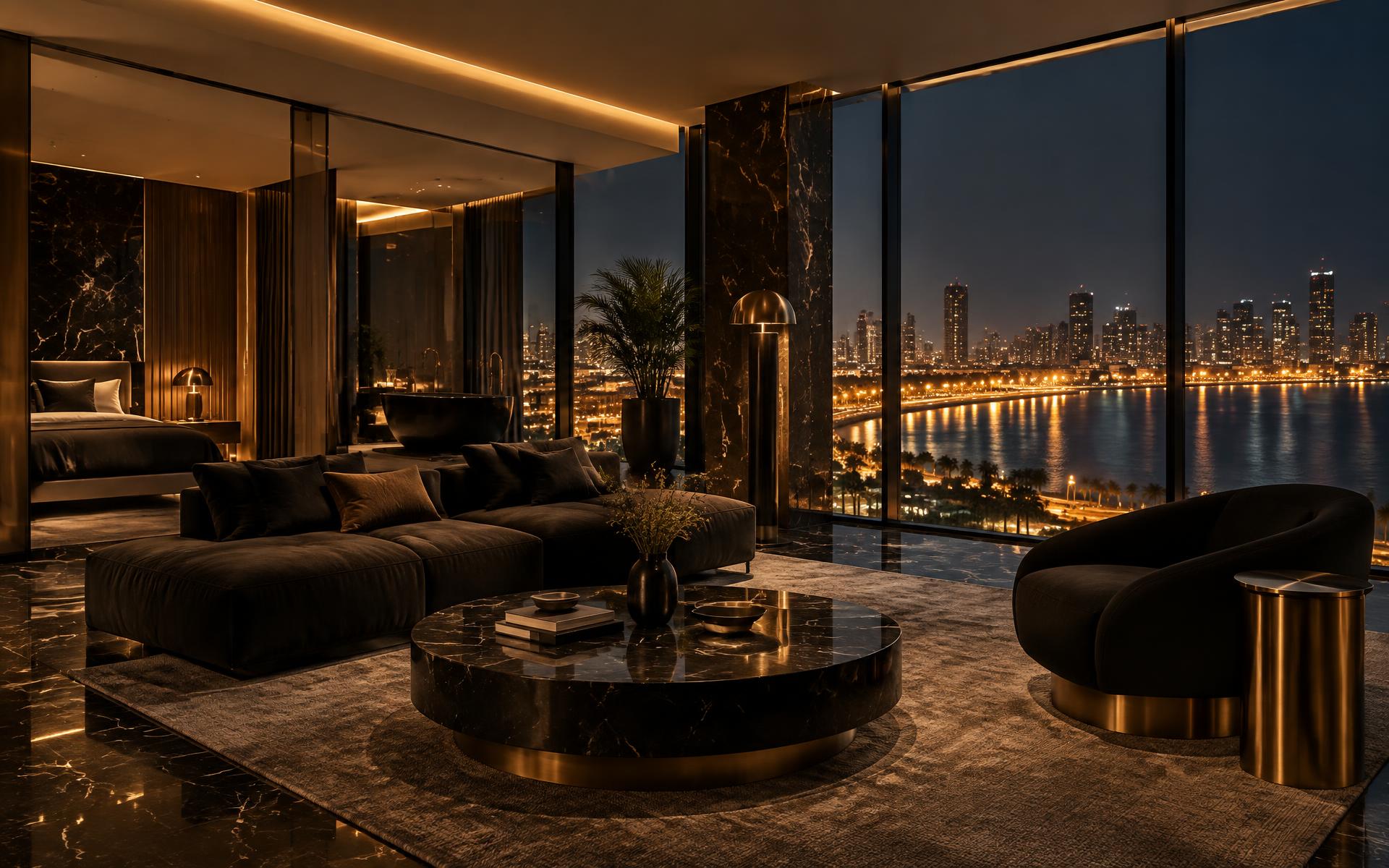 Interior sofisticado ROOMVIEW com vista sobre Luanda